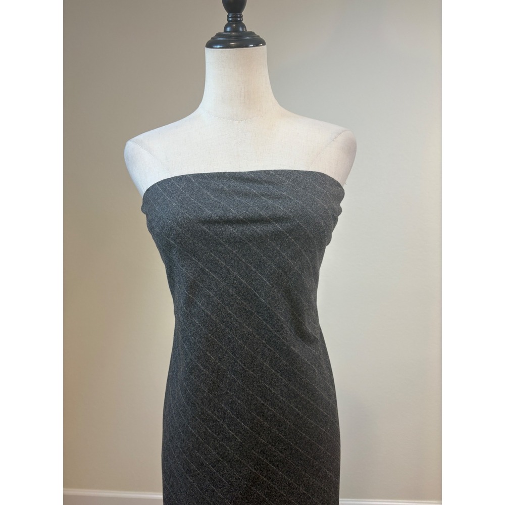 vtg Ralph Lauren Dress Black Label S Pinstripe wool blend Strapless Minimalist - Picture 2 of 10